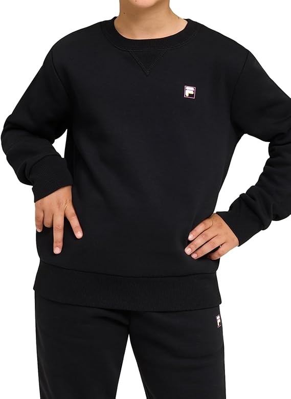 FILA Unisex Kids' Cali Crew, Size 14, Black (001), ABW3867. RRP: $70. Buye