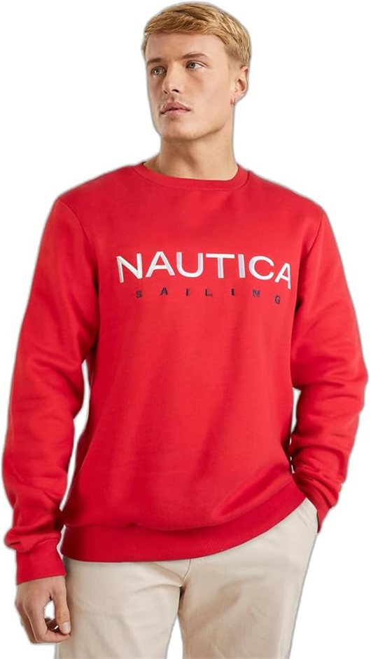 NAUTICA Men's Otto Sweatshirt, Size XS, Red (835), N1I00793. RRP: $129.95.