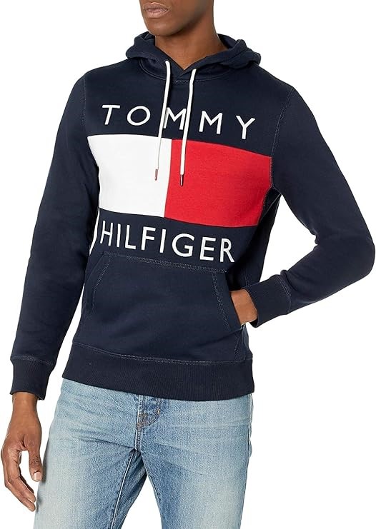TOMMY HILFIGER Men's Quinn Hoodie, Size M, Sky Captain (410), 78J1753. RRP: