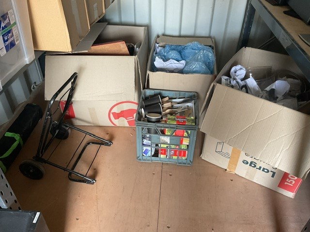 Assorted Kitchenware and Hard Hats