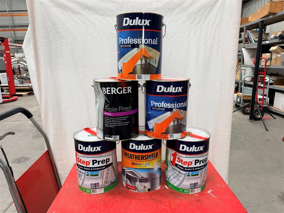 Assorted 10Lt Tins of Paint x 6