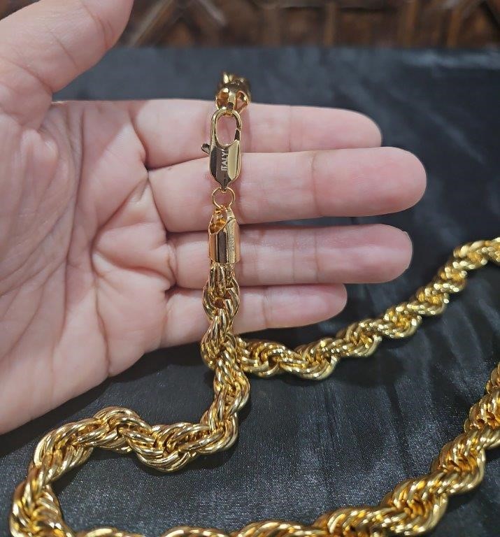 22KGold-filled Italy Stamped  Yellow Gold Filled Rope Chain-Quality