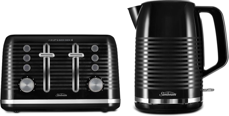 SUNBEAM Rise and Shine Kettle and Toaster Set | 4 Slice Toaster and Kettle