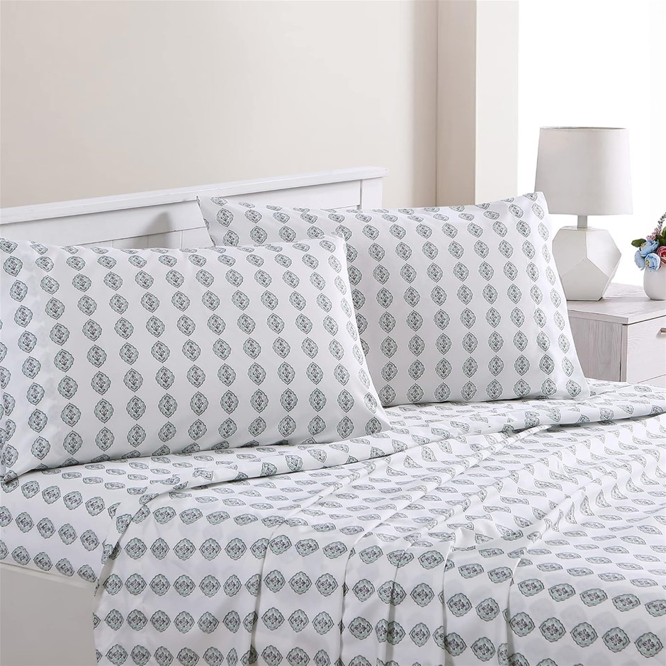 MODERN THREADS Soft & Luxurious 3-Piece Sheet Set, Twin, Floral Damask.