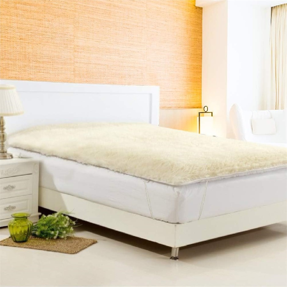 WOOL COMFORT Straps Reversible Luxury Wool Underlay/Underblanket (Four Corn