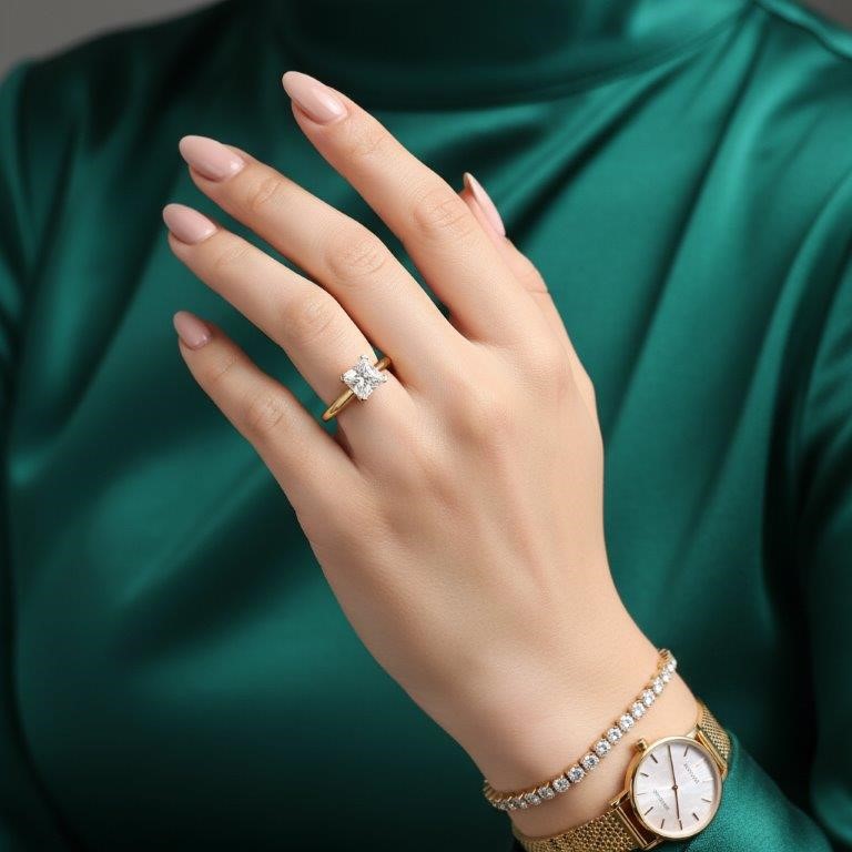 1.0ct GRA Moissanite white 18k Solid Yellow Gold Vermeil Ring -7US