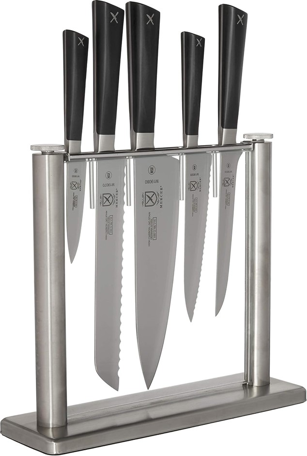 MERCER CULINARY M19100 Zum 6 Piece Forged Block Set, Stainless Steel/Glass.