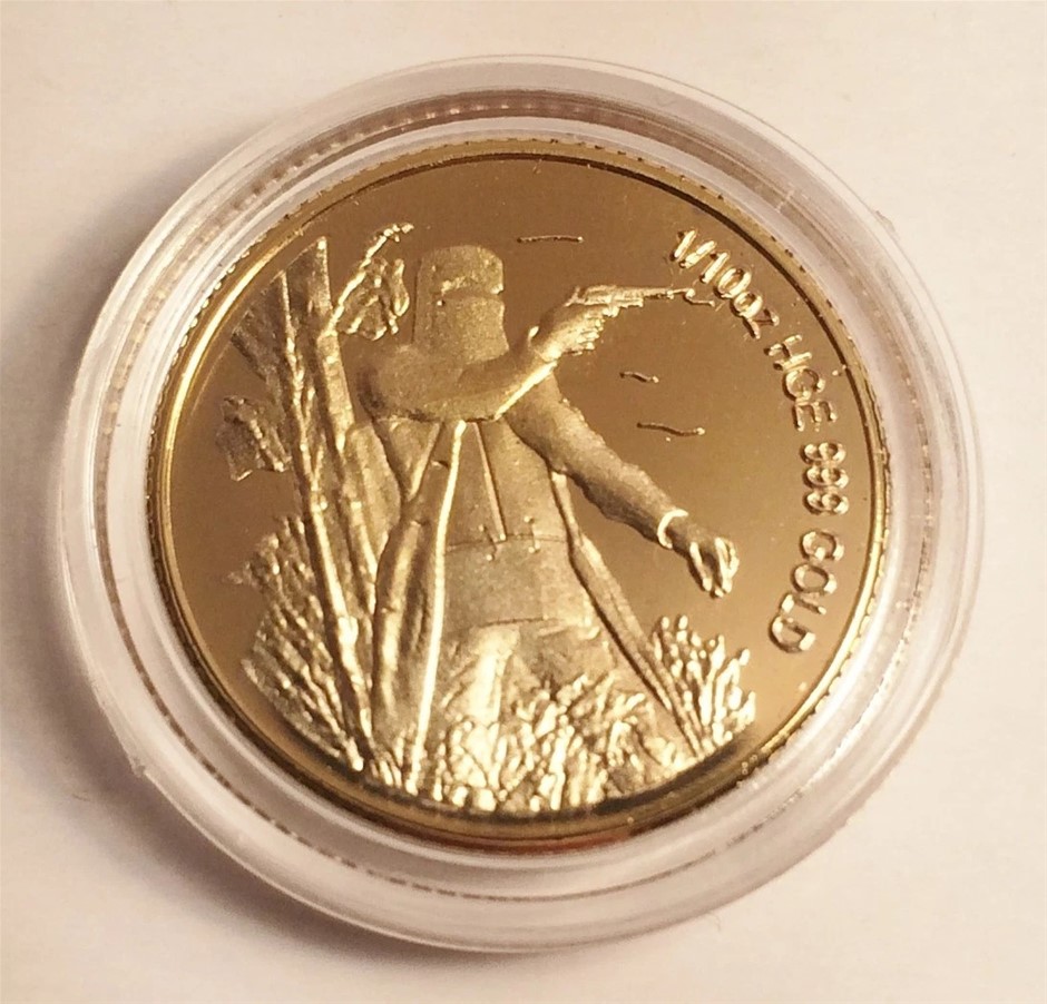 New "Ned Kelly #1" 1/10th oz HGE 999 Gold Australiana Coin