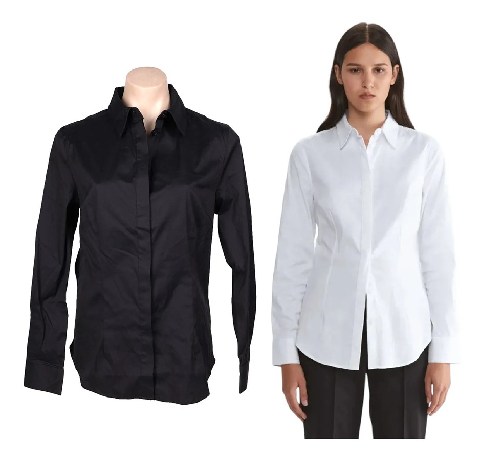 2 x SABA Women's Fitted Shirts, Size 14, Black & White, 165888. Buyers Not
