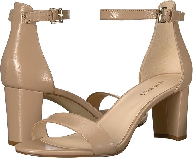 NINE WEST Women's Pruce Heeled Sandal, Size 11, Natural Leather, 25027106.
