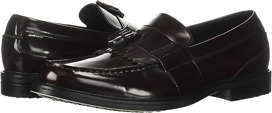 NUNN BUSH Men's Keaton Kiltie Tassel Slip-on Loafer, US13W/UK12/EU46, Burgu