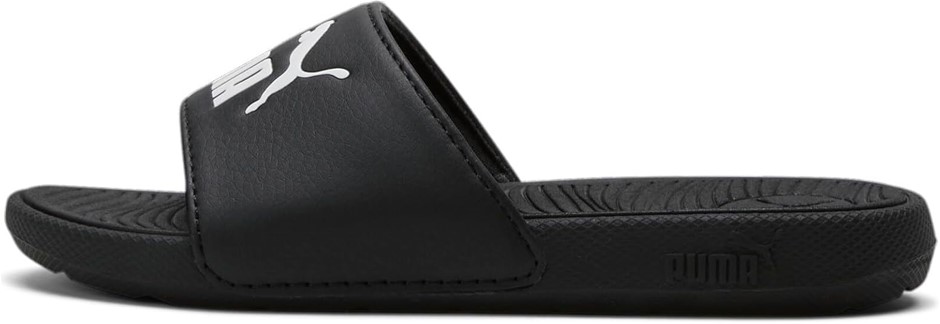 PUMA Kid's Cool Cat 2.0 Slides, PUMA Black/PUMA White, Size 7, 390881. RRP: