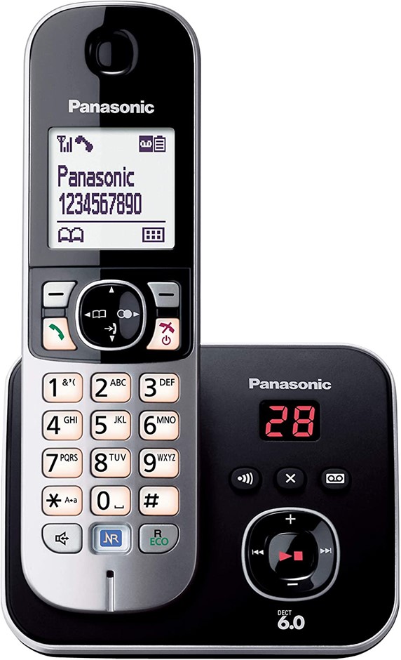 PANASONIC DECT Digital Cordless Phone with Answering System, Single Handset