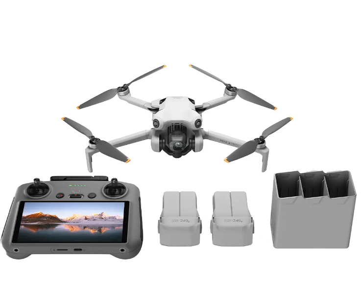 DJI Mini 4 Pro Fly More Combo Plus. NB: One Propeller Arm Broken Off Hinge.