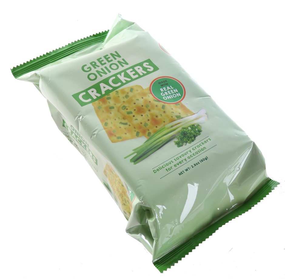 32 x TROPICAL FIELDS Green Onion Crackers, 80g Packets.