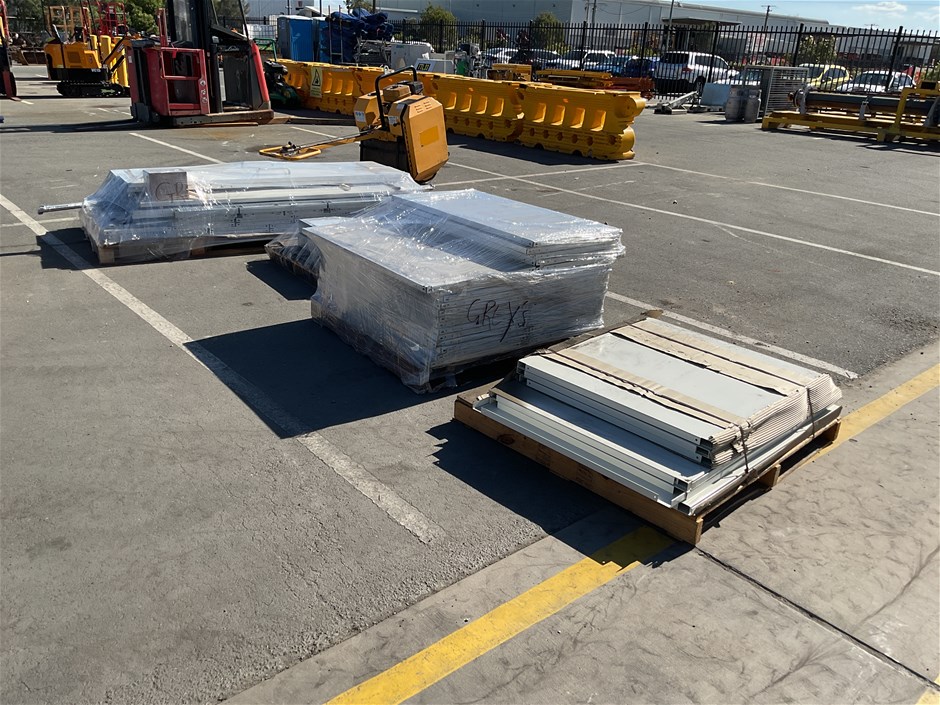 Qty Metal Shelving Unit Components x 4 Pallets