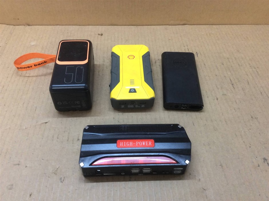 Dell&Unknown Power Companion, High Power&Jump Starter Power Bank (Lot of 4)