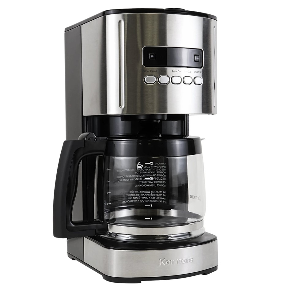 KENMORE 12-Cup Drip Coffee Maker KKCM12WAU, Black/Stainless