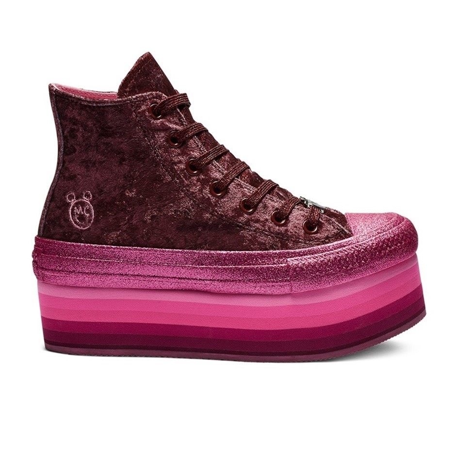CONVERSE Women's Miley Cyrus X Chuck Taylor All Star High Top Velvet Shoes,