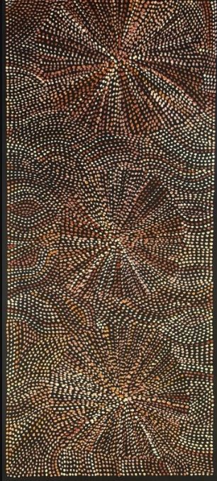 Original Aboriginal Painting Joy Purvis Petyarre - Bush Yam Seeds