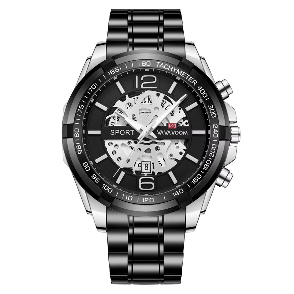 Men's Sports Calendar Water Resistant Luxury Stainless Steel Watch