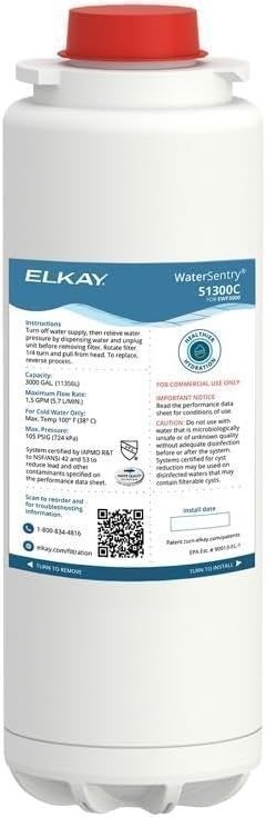 Elkay 51300C WaterSentry Microplastics NSF/ANSI Certified Filter (Bottle Fi