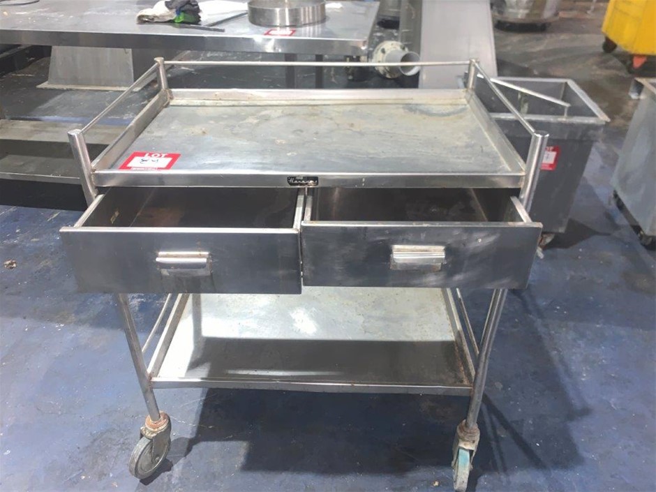 Stainless Steel Table with Drawers