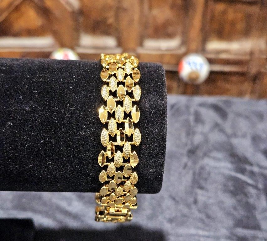 18k Italy Stamped Yellow Gold Filled Bracelet-Quality Guarantee-20cm