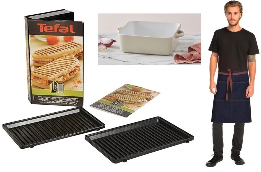 BUNDLE of 3: TEFAL Snack Collection Panini/Grill Plates (Model XA8003, Reci