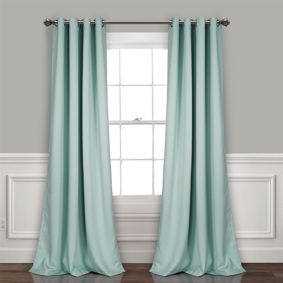 LUSH DECOR Insulated Grommet Blackout Window Curtain Panels, Pair, 52" W x