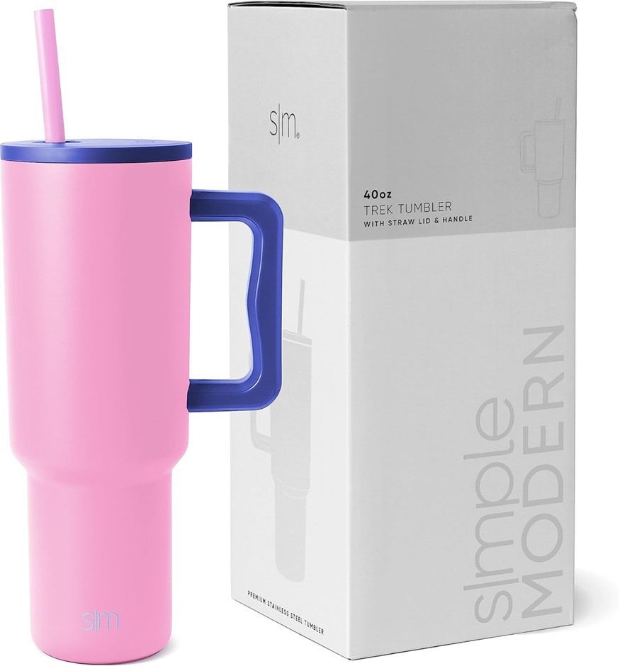 SIMPLE MODERN Tumbler with Handle and Straw Lid, Insulated Reusable Stainle