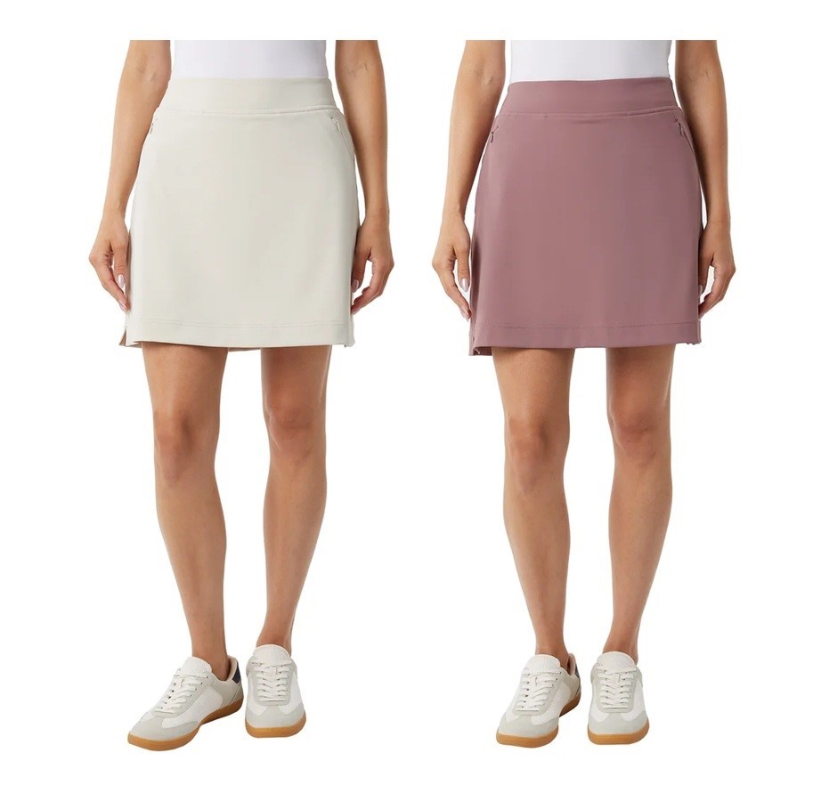 2 x 32DEGREES Women's Skorts, Size L, Cream & Pink, 1953805. Buyers Note -