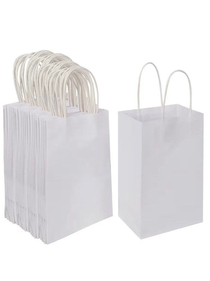 70x White Paper Bags (15x8x21cm)