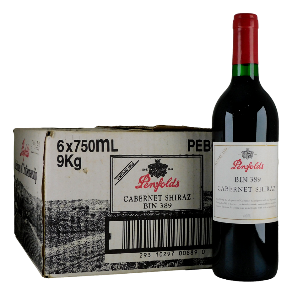 Penfolds Bin 389 Cabernet-Shiraz 1989 (6x 750mL) SA.