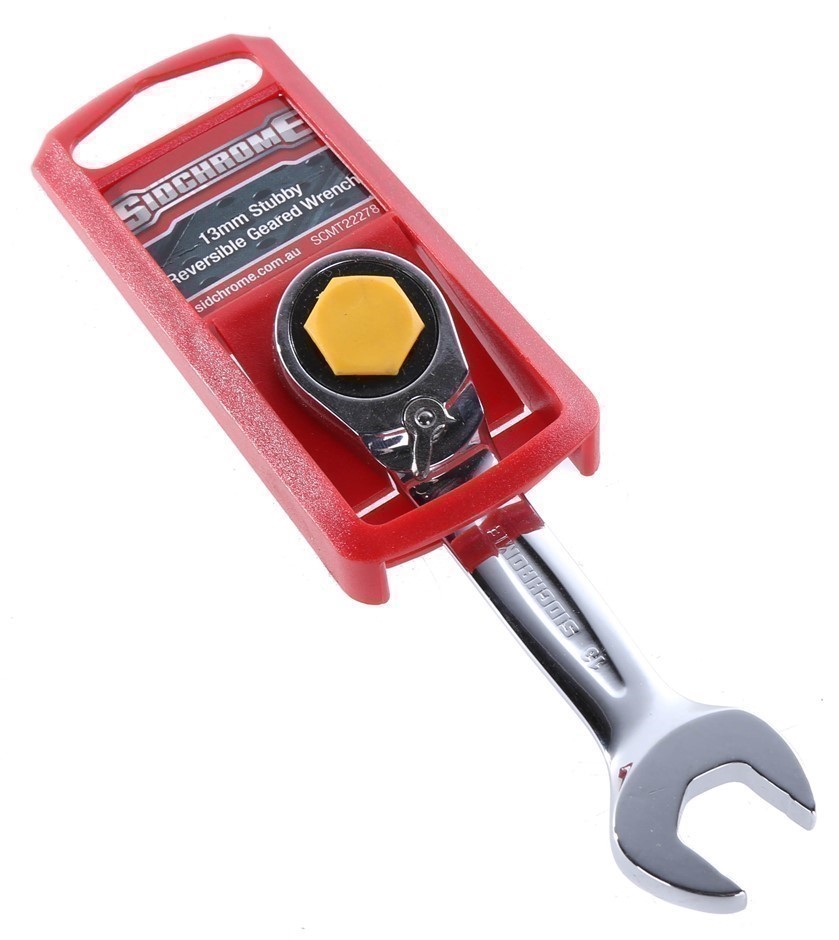 4 x SIDCHROME 13mm Reversible Geared Stubby Combination Spanners.