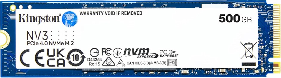 KINGSTON NV3 PCIe 4.0 NVMe M.2 SSD 500G, SNV3S/500G, Upto 5,000MB/s.  Buyer