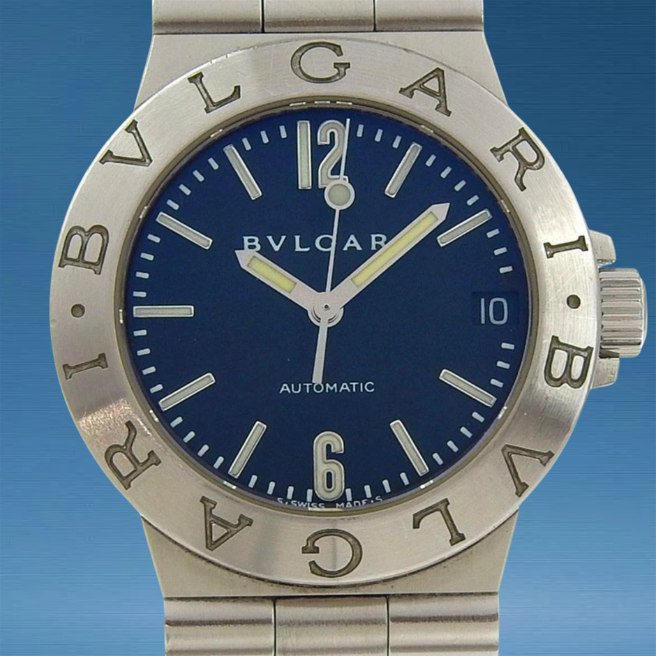 BVLGARI DIAGONO LCV29S 30MM STAINLESS STEEL LCV29S BLACK DIAL WXO & COA