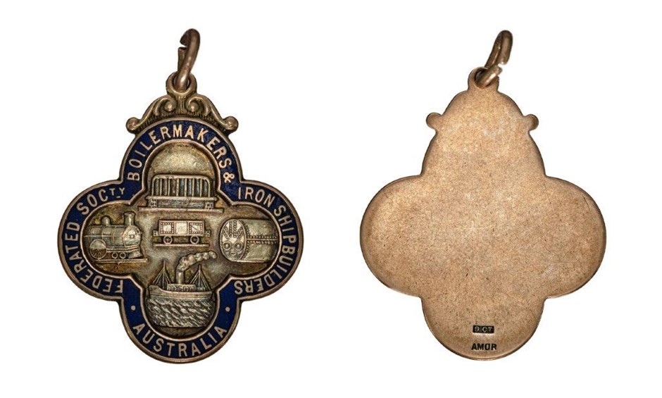 Fed. Soc. Of Boilermakers and Iron Ship Builders of AU 9Ct Gold Badge