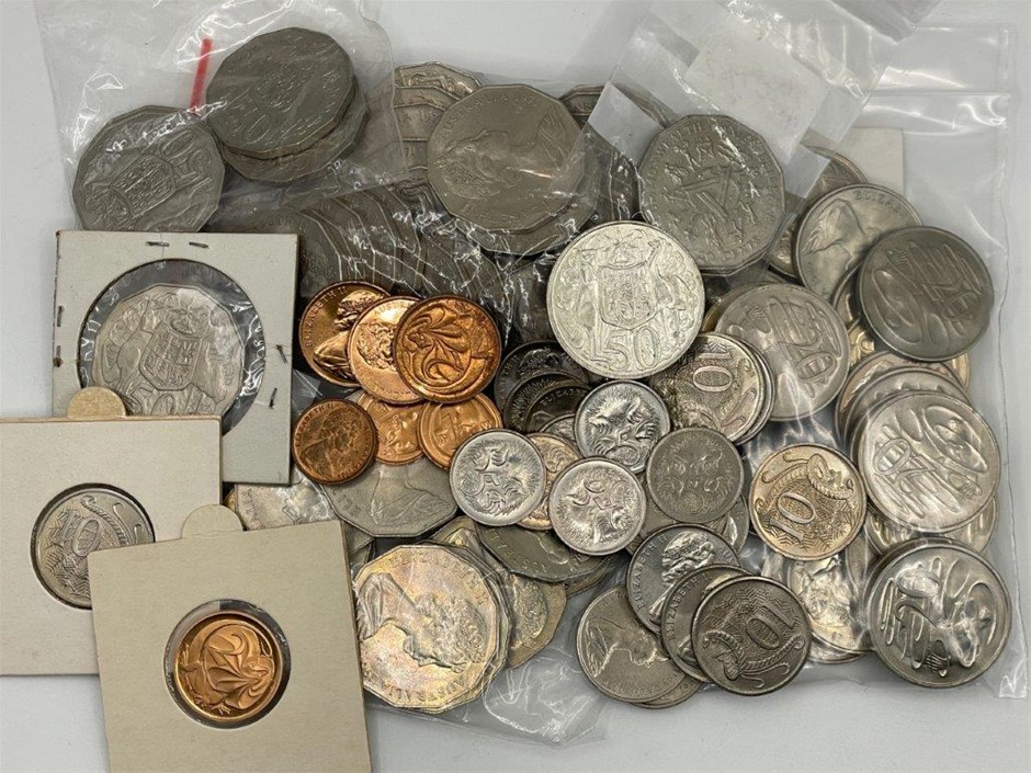 Approx. 92 x Asstd AU coins, c.1966-1980s