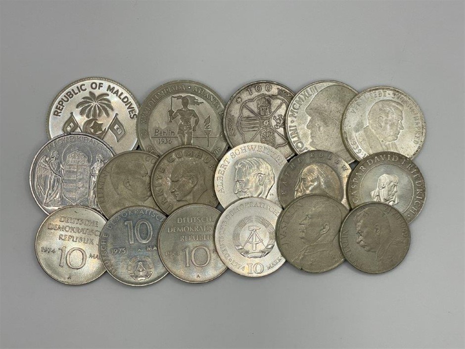 Approx. 17 x Asstd. Commemorative Foreign Silver Coins and Medals