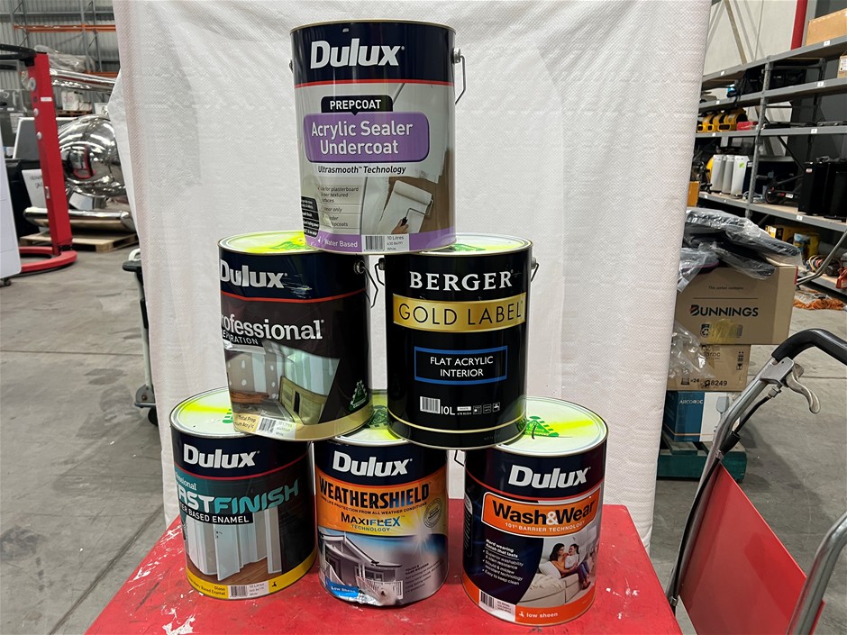 Assorted 10Lt Tins of Paint x 6