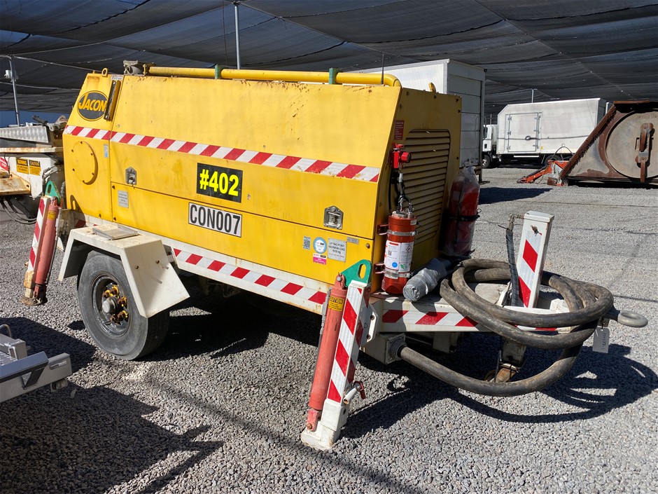 2018 Jacon S100E Trailer Mounted Electric Concrete Pump