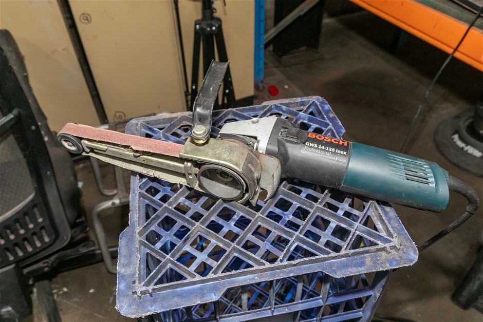 Bosch GWS 14-125 IXON Grinder with Belt Attachment