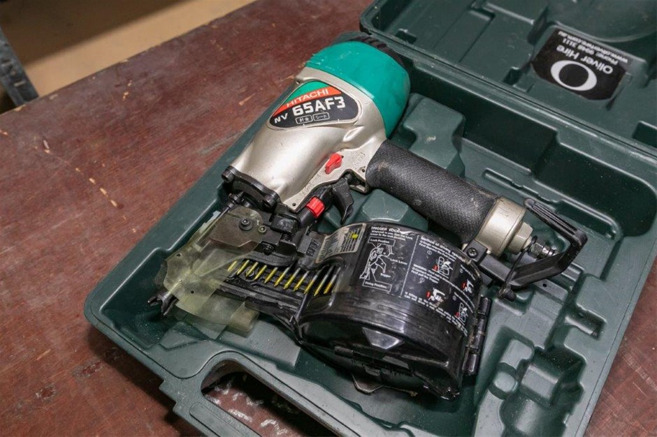 Hitachi NV65AF34 Pneumatic Coil Nail Gun with Poly Case