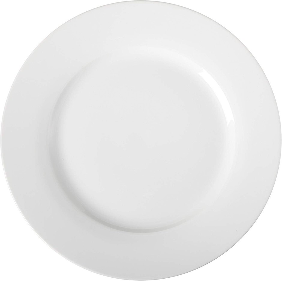 AMAZON BASICS 6-Piece White Dinner Plate Set.