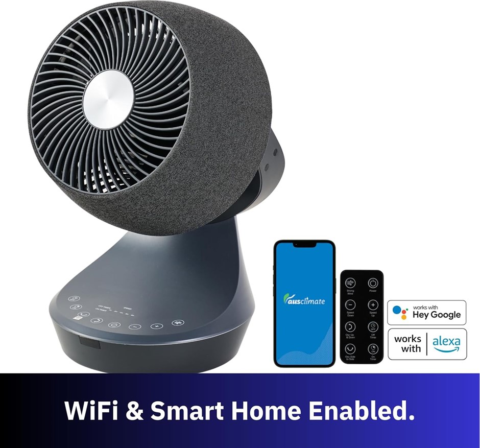 AUSCLIMATE EcoSmart Desk Air Circulator, Charcoal Black. NB: Not in origina