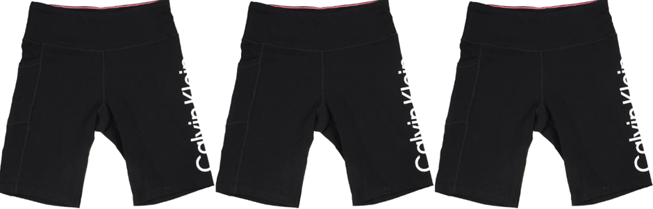 3 x CALVIN KLEIN Women's Short Leggings, Size XS, 90% Cotton, Black/White (