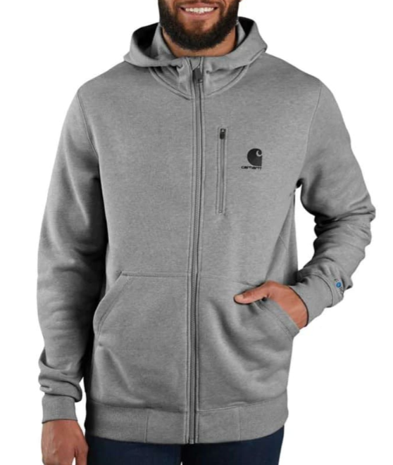 Carhartt Force Relaxed Fit Midweight Full-Zip Sweatshirt, 2XL Grey