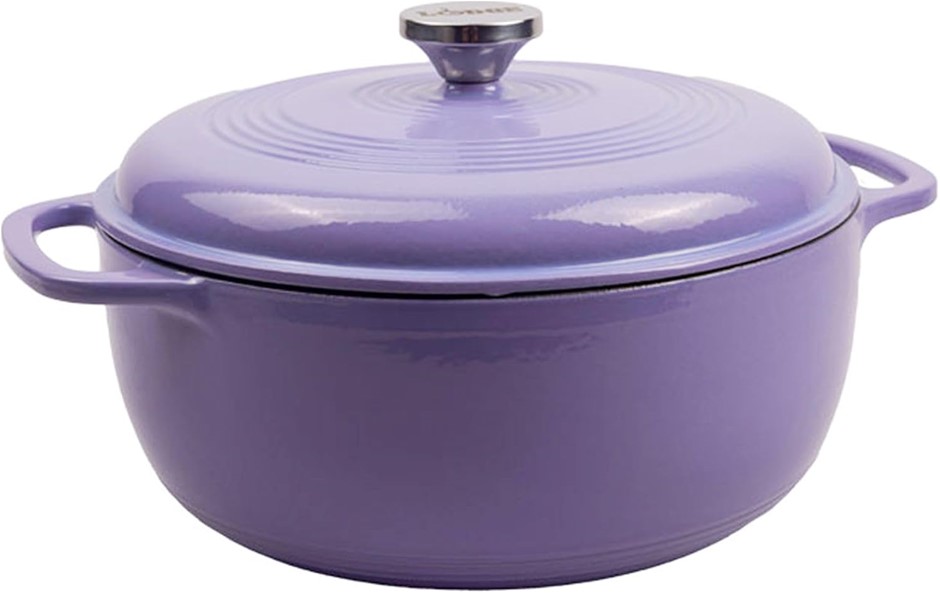 LODGE EC6D90 Enameled Dutch Oven, 5.7L, Lilac. NB: minor paint chip, no box