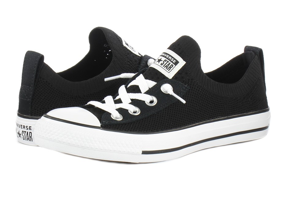 CONVERSE Women's CTAS Shoreline Knit Slip Shoes, Size US8 / EU39, Black/Whi